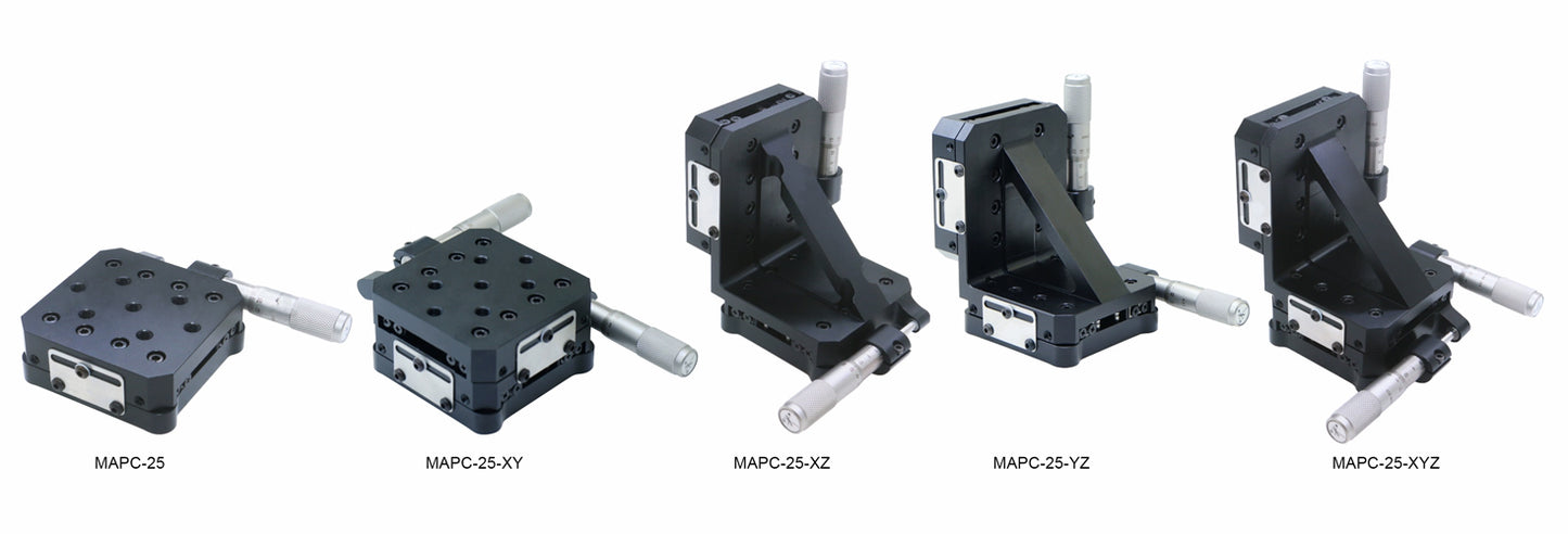 Crossed-Roller Bearings Linear Stages, Travel Range 25 mm
